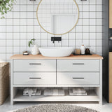 VidaXL Washbasin sheet 160x40x (2-4) cm untreated solid wood