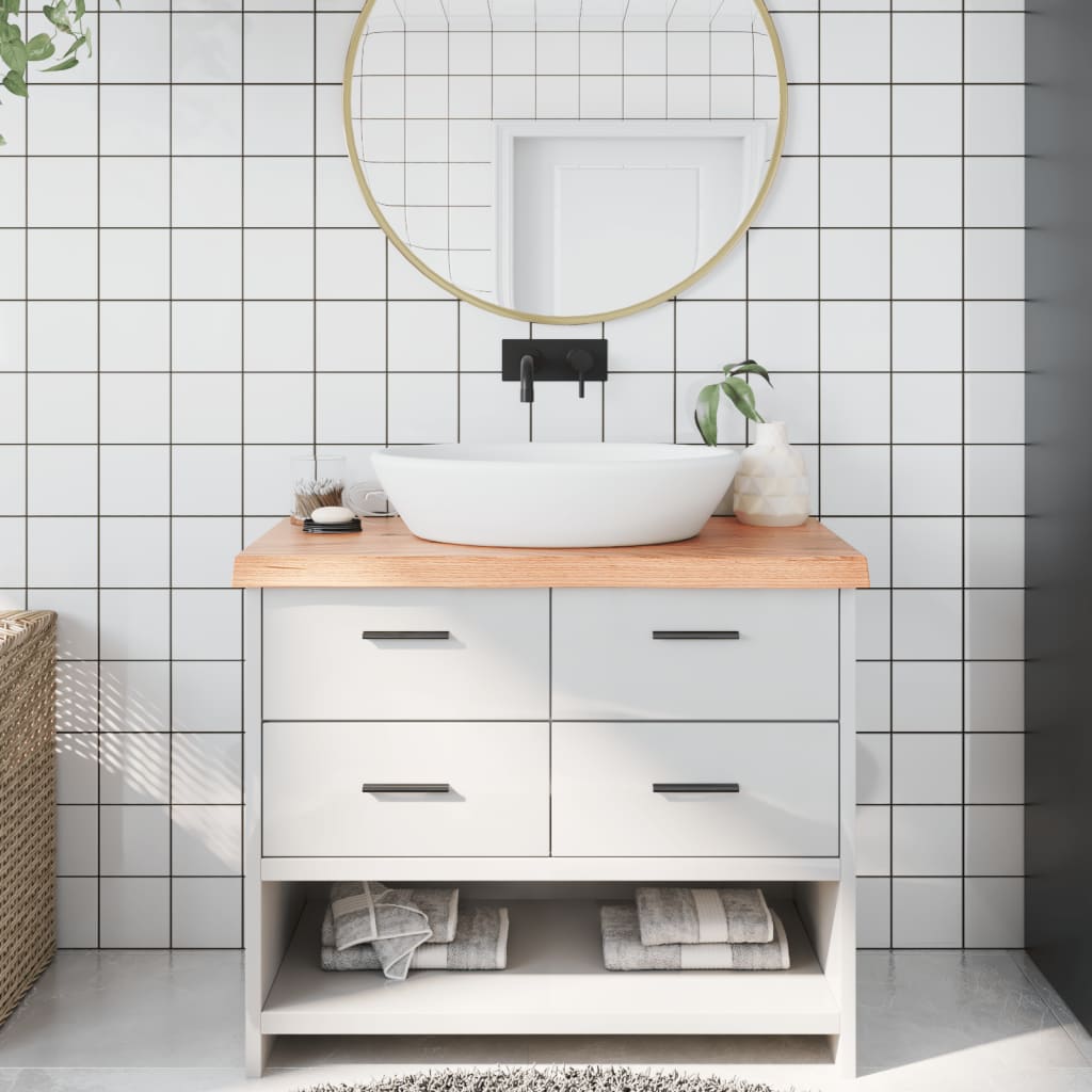Tableau de lavabo VIDAXL 100x40x (2-6) cm Brown clair en bois massif traité