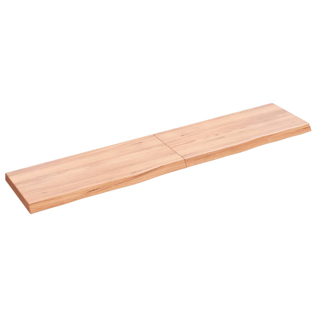 Vidaxl Washbasin Sheet 140x30x (2-4) cm, obdelano s trdnim lesom, svetlo rjavo rjavo