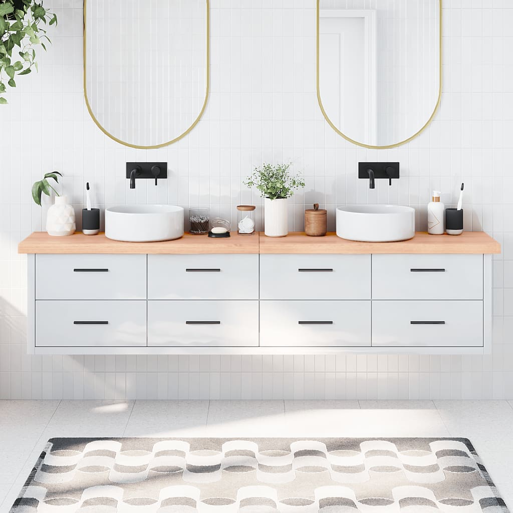 Vidaxl Washbasin Arkusz 220x30x (2-6) CM Oczyszczone lite drewno jasnobrązowe