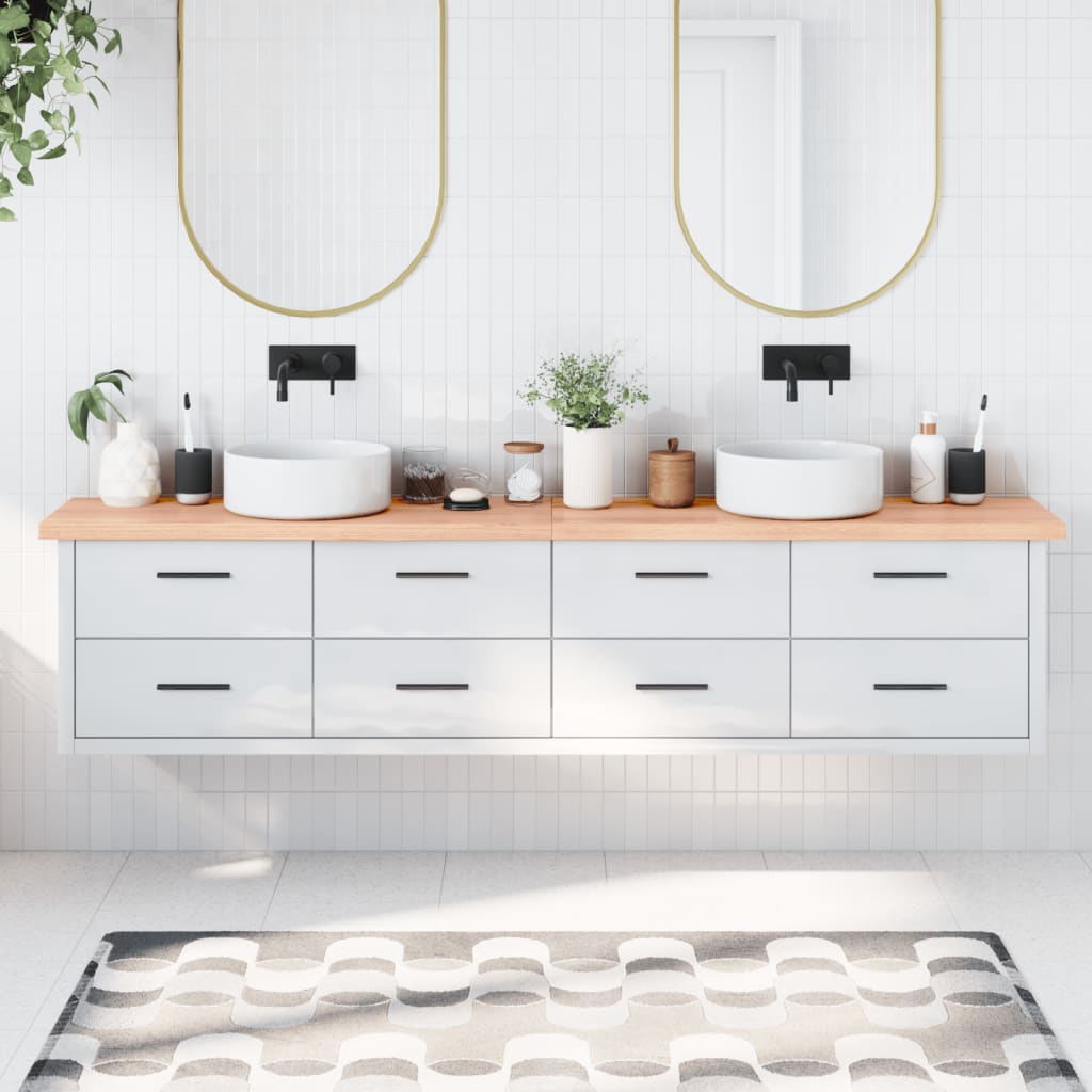 Vidaxl WASHBASIN-ark 220x40x (2-4) cm behandlad fast träljusbrun