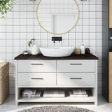 VidaXL Washbasin Table 100x30x (2-4) cm treated solid wood dark brown