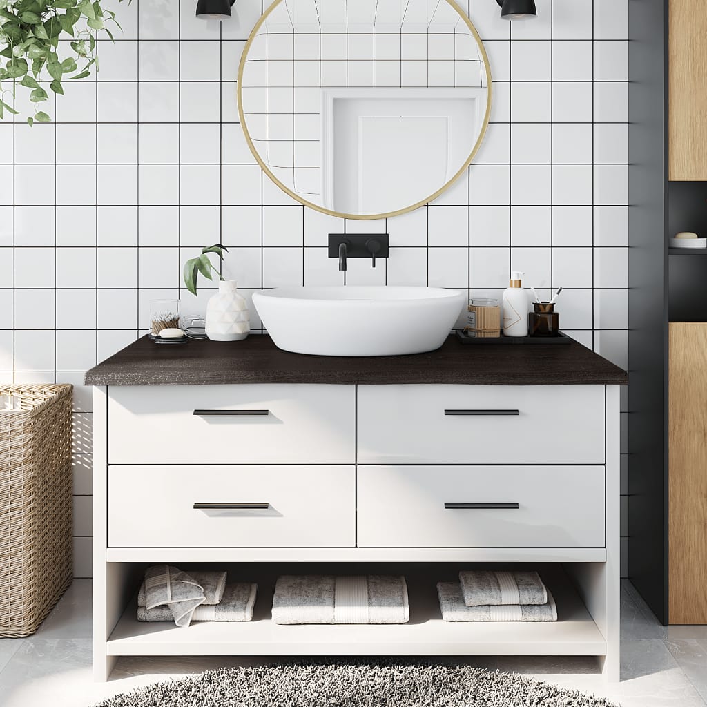 Vidaxl Wash-basin Tabell 100x60x (2-4) cm behandlat massivt trä mörkbrunt