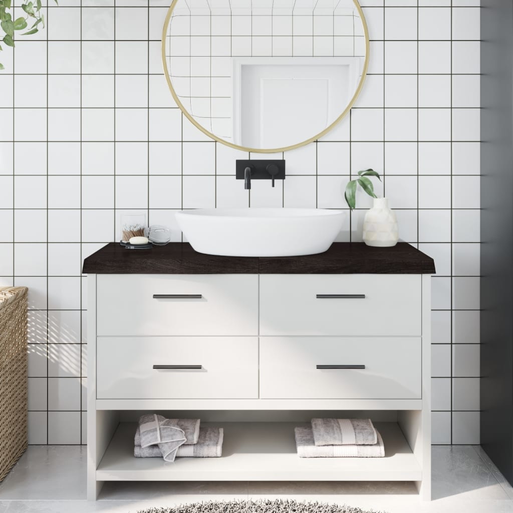 VidaXL Washbasin sheet 120x60x (2-6) cm treated solid wood dark brown