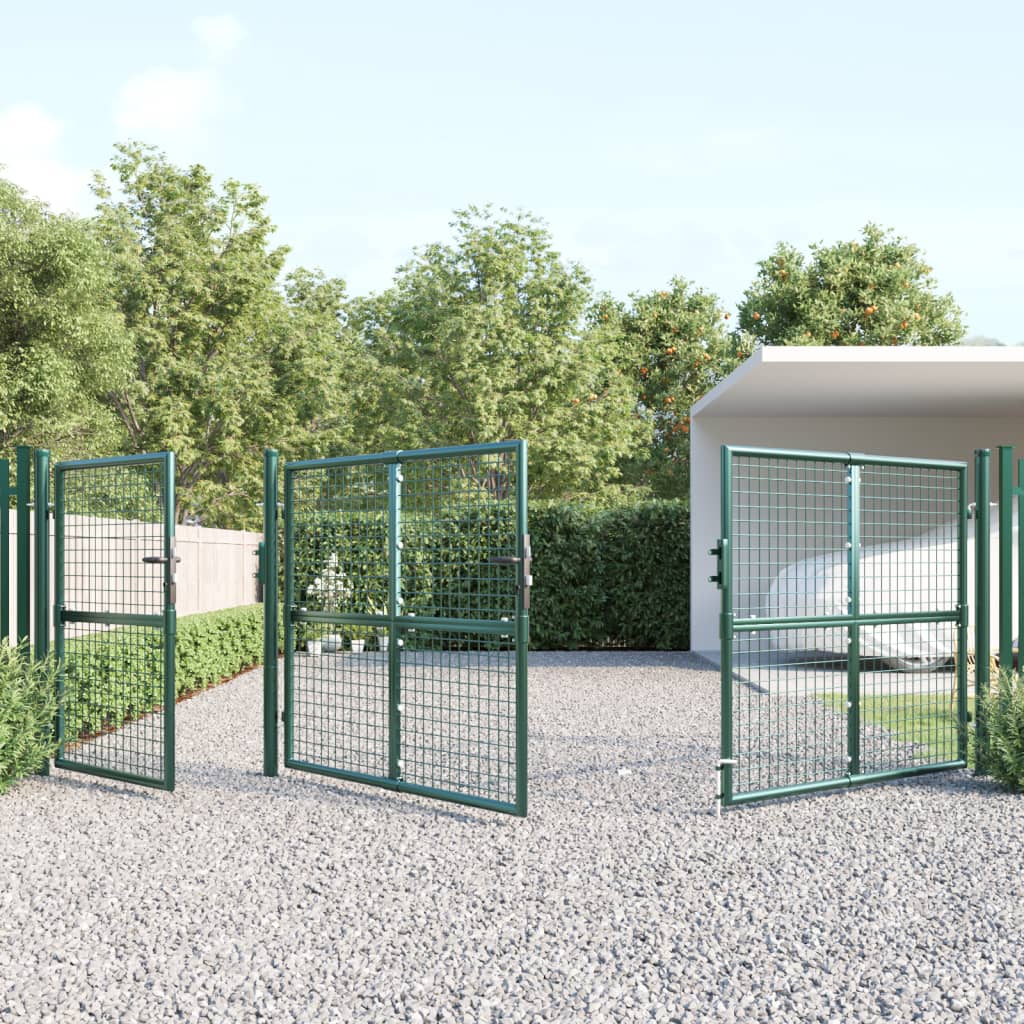 Vidaxl tuinpoort 400x175 cm a maglie e verde in acciaio zincato