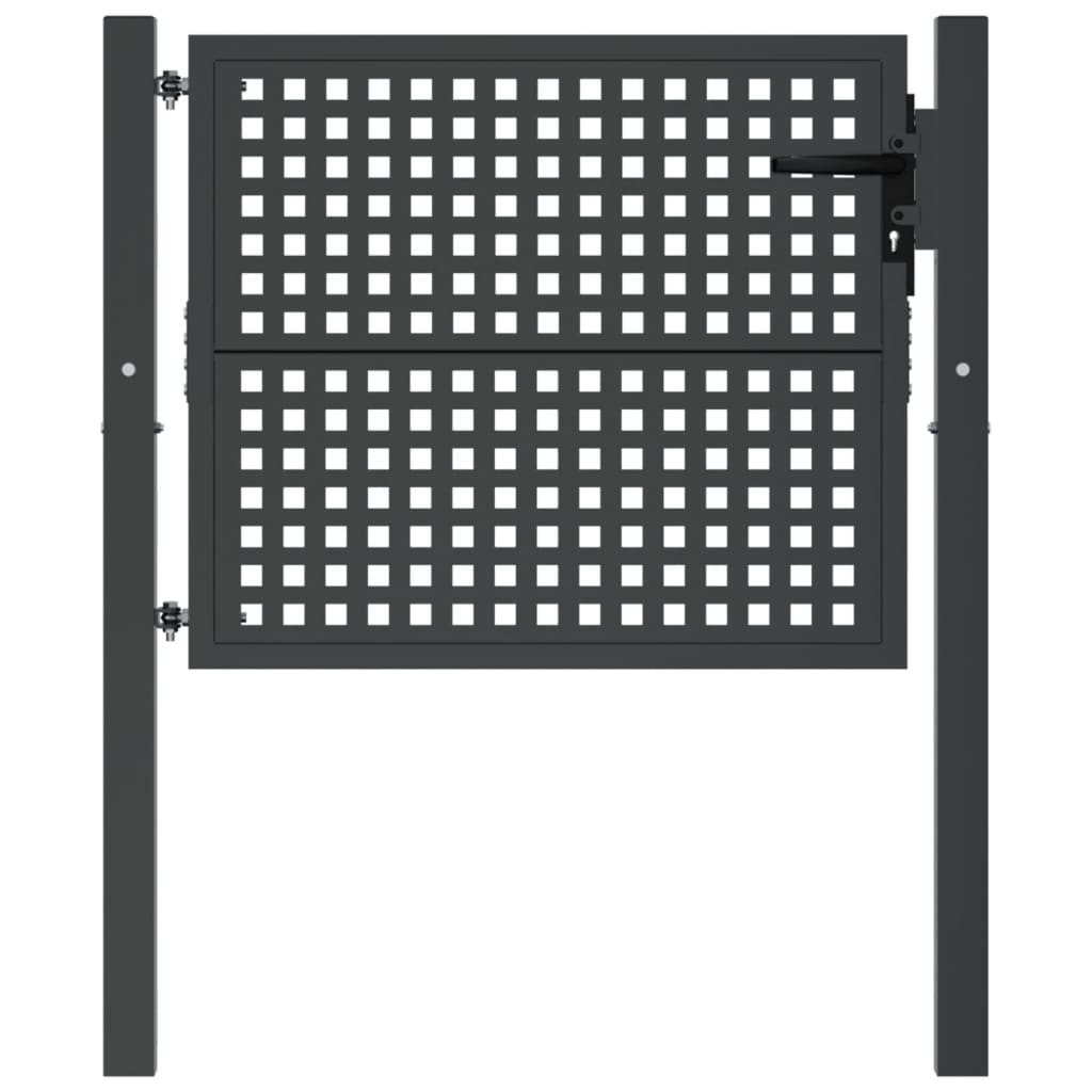 VidaXL Poort 105x125 cm staal antracietkleurig
