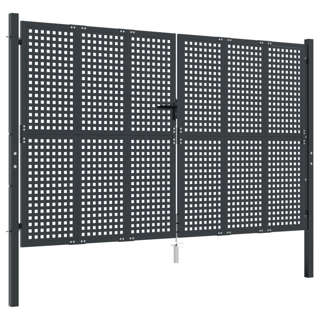 VidaXL Poort 300x200 cm staal antracietkleurig