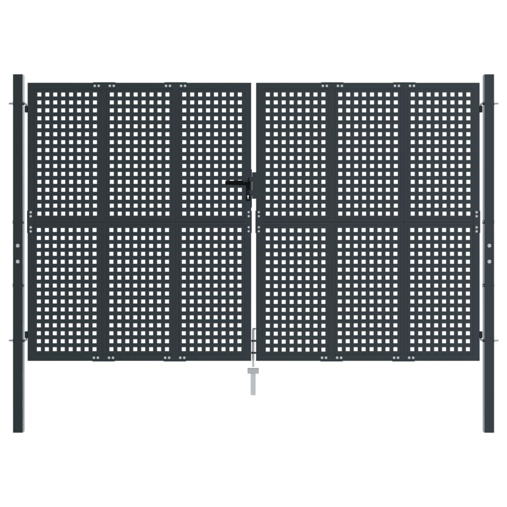 VidaXL Poort 300x200 cm staal antracietkleurig