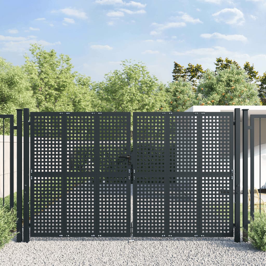 VidaXL Poort 300x200 cm staal antracietkleurig