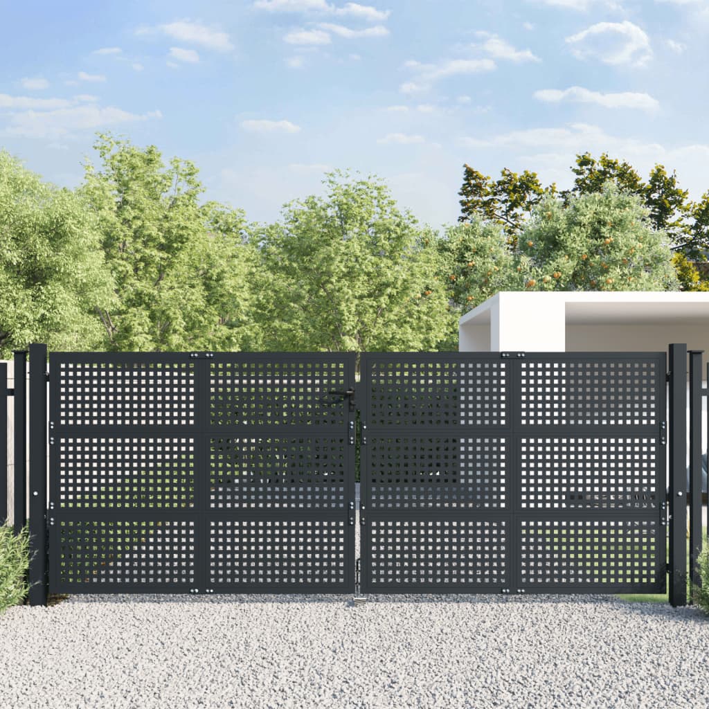 VIDAXL -Port 400x200 cm Stahl Anthrazit -geläutet