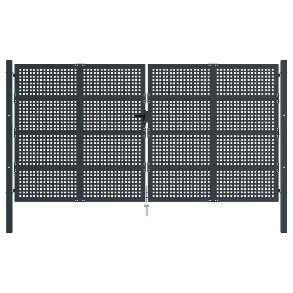VidaXL Poort 400x250 cm staal antracietkleurig