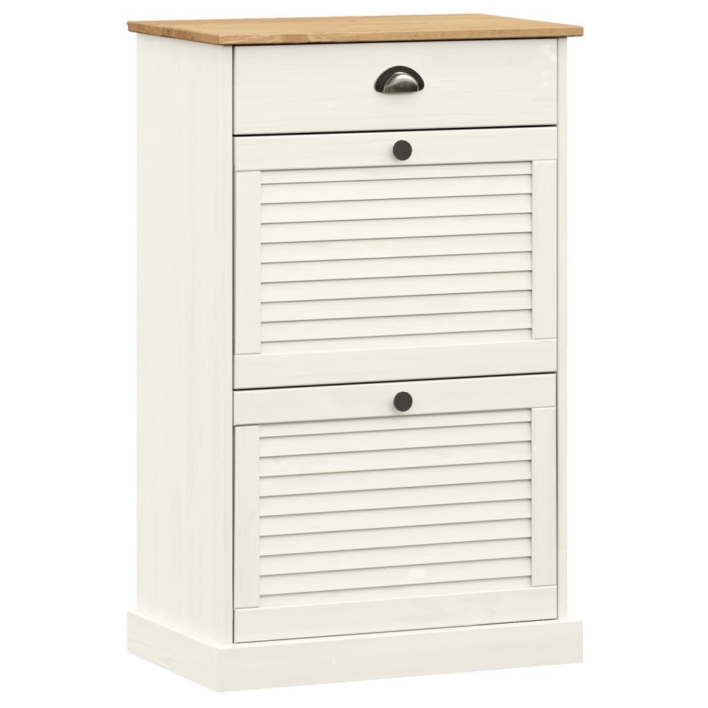 Gabinete de zapatos Vidaxl Vigo 60x35x96 cm de pino sólido blanco