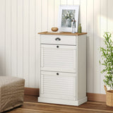 Gabinete de zapatos Vidaxl Vigo 60x35x96 cm de pino sólido blanco