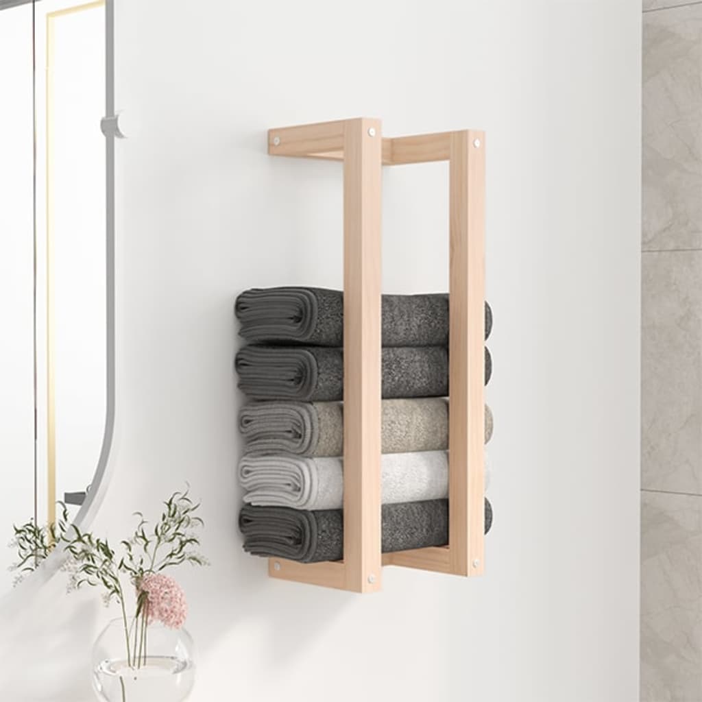 Vidaxl håndkle rack 23x18x60 cm solid furu