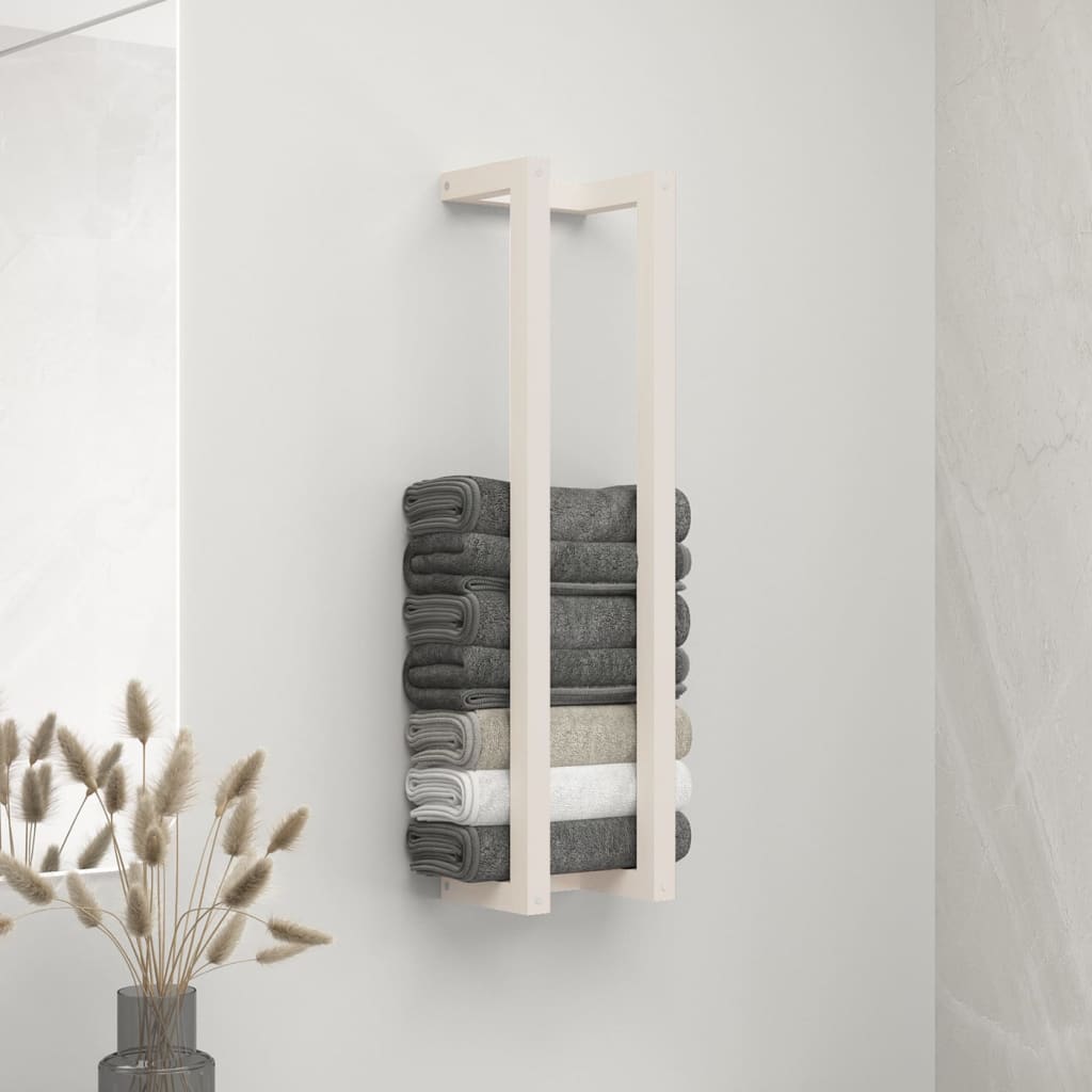 Vidaxl håndklæde rack 23x18x90 cm fast fyrretræ hvid