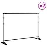 Ozadje Vidaxl stoji 2 PCS 305x243 cm jeklena črna
