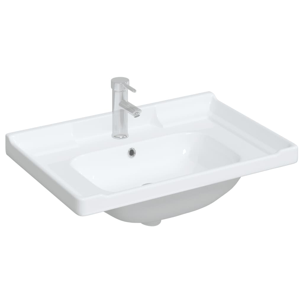 VidaXL Washbasin Rectangular 71x48x23 cm Ceramic White