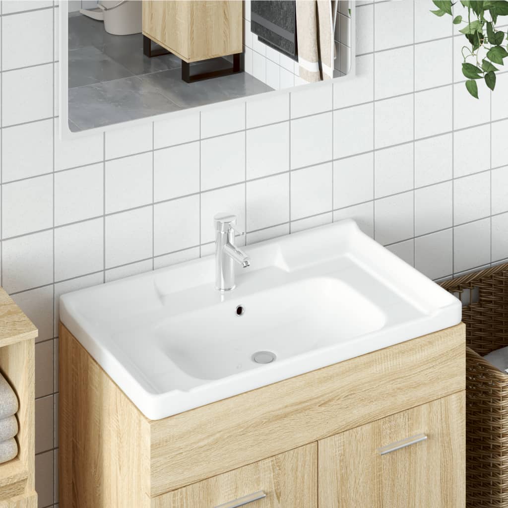 VidaXL Washbasin Rectangular 91.5x48x23 cm Ceramic White
