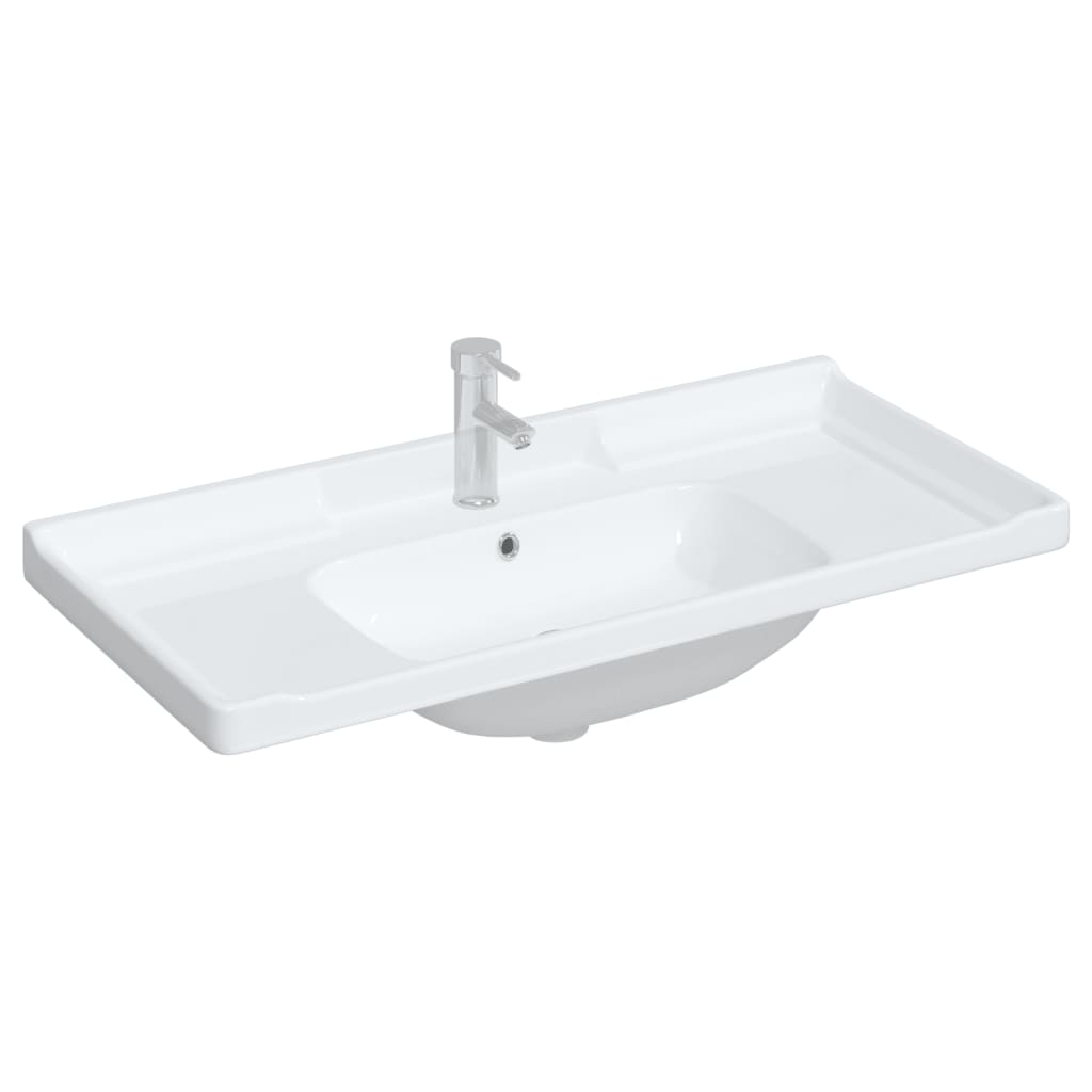 Vidaxl Washbasin rektangulær 100x48x23 cm keramisk hvid