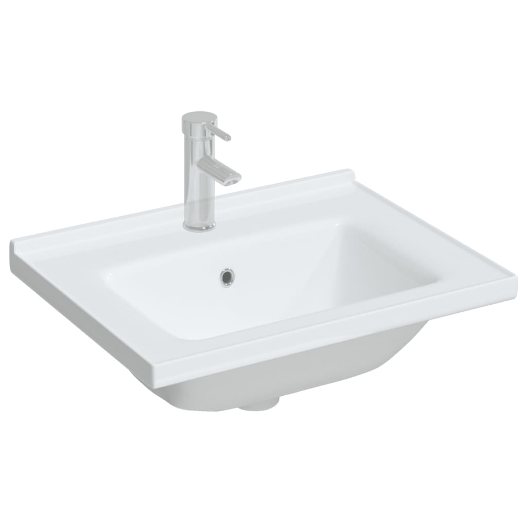 VidaXL Washbasin Rectangular 61x48x19.5 cm Ceramic White
