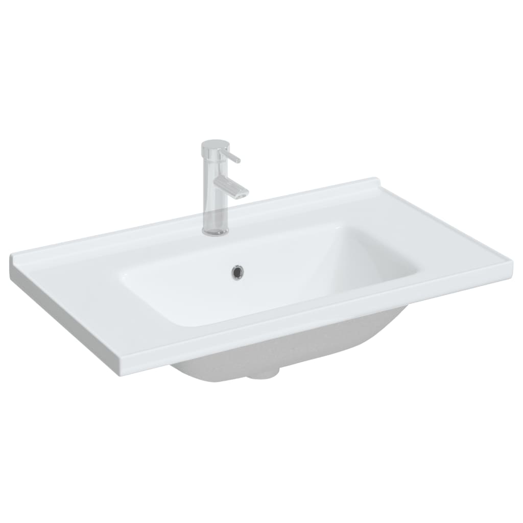 VidaXL Washbasin Rectangular 81x48x19.5 cm Ceramic White