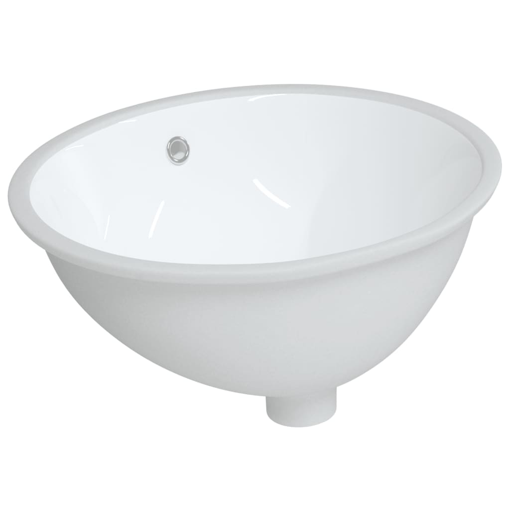 Vidaxl Washbasin oval 49x40,5x21 cm keramična bela