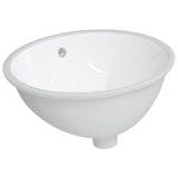 Vidaxl Washbasin oval 49x40,5x21 cm keramična bela