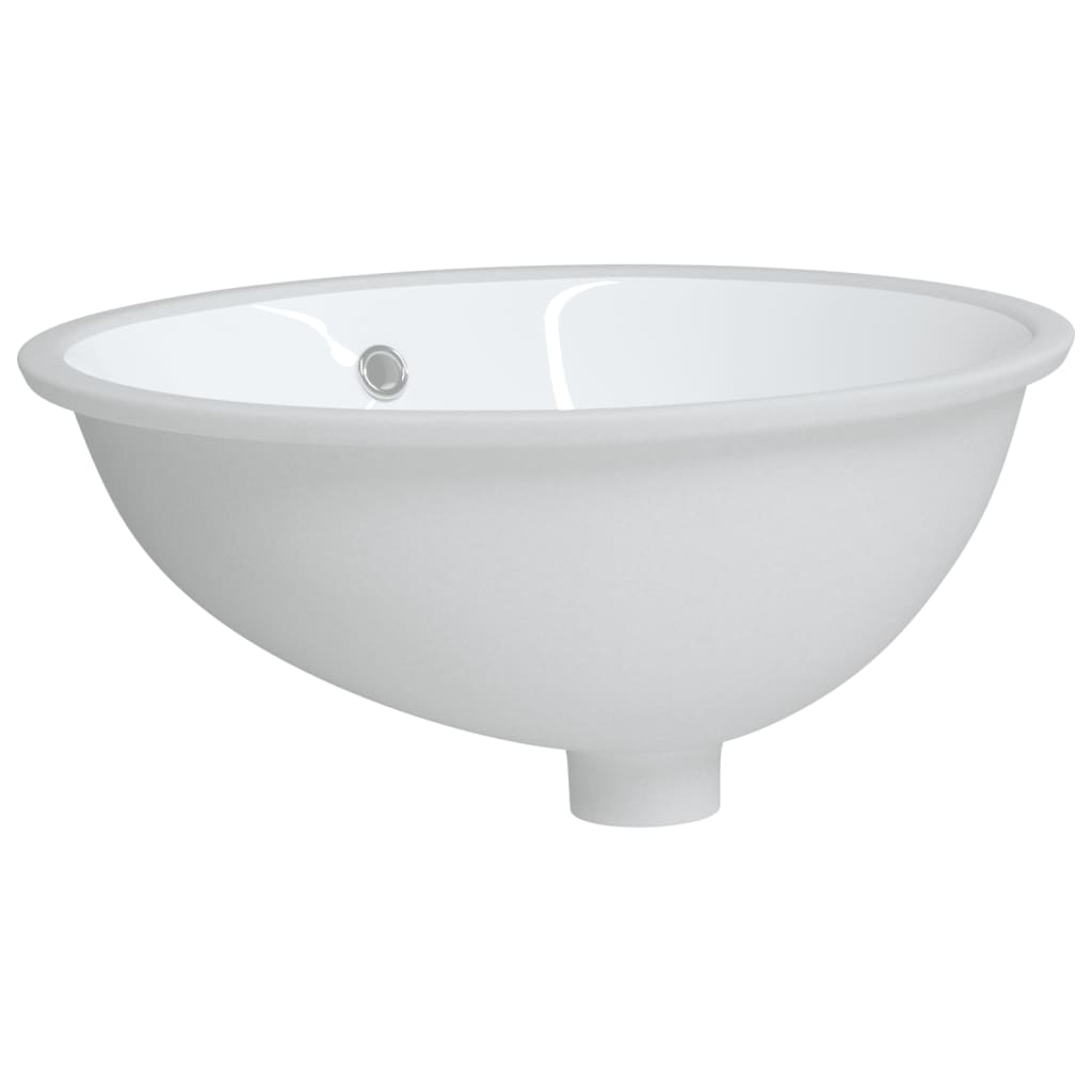 Vidaxl Washbasin oval 49x40,5x21 cm keramična bela