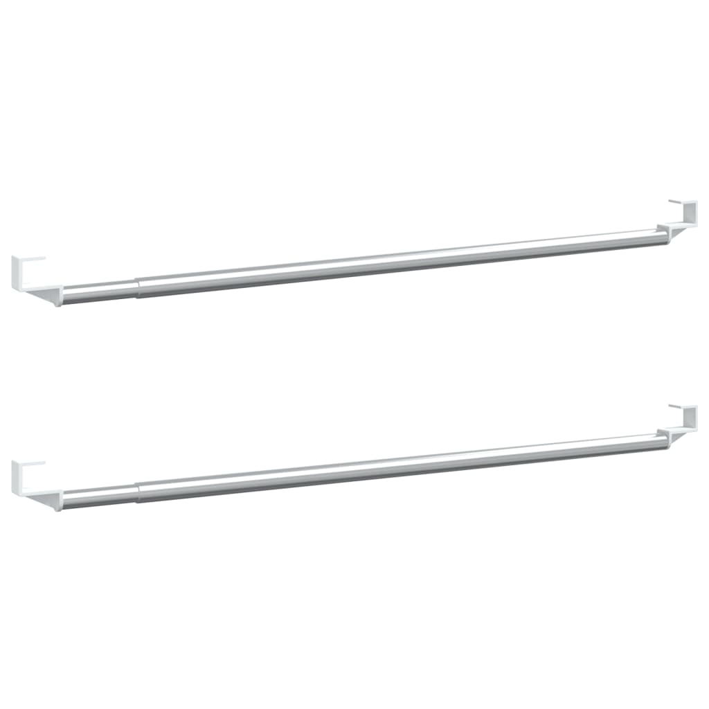 Vidaxl zavese Rails 2 pcs 40-60 cm aluminijaste bele in srebrno obarvano