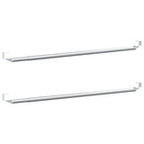 Vidaxl zavese Rails 2 pcs 40-60 cm aluminijaste bele in srebrno obarvano