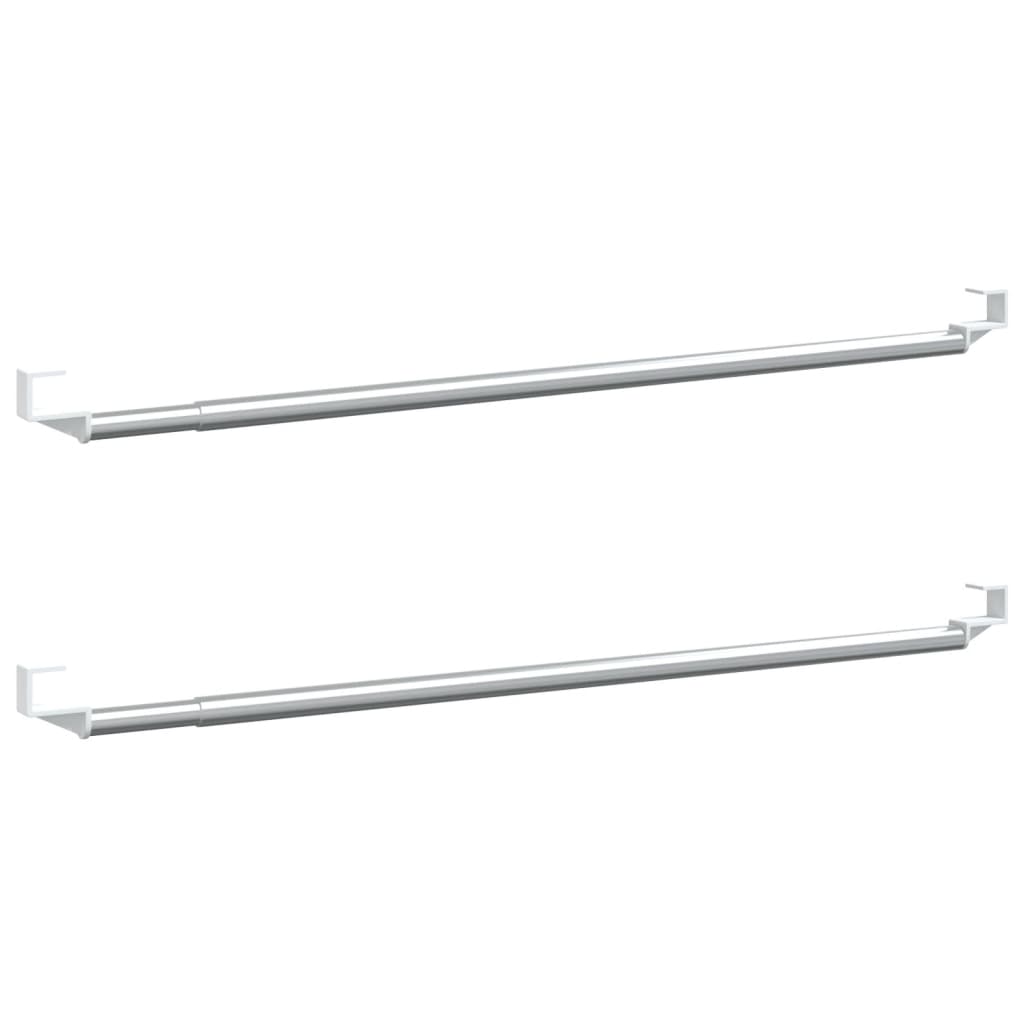 Vidaxl Curtain Rails 2 PCS 60-105 cm hliníková bílá a stříbrná barva