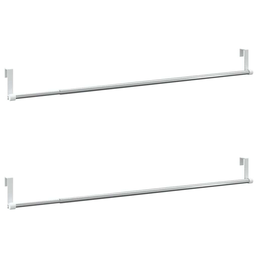 Vidaxl Contain Rails 2 PCS 60-105 cm aluminijasta bela in srebrna obarvana