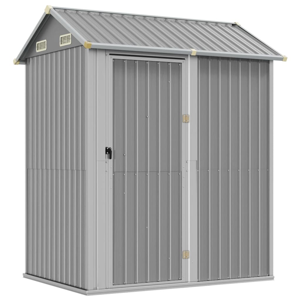 Vidaxl garden shed 192x152.5x237 cm galvanized steel light gray