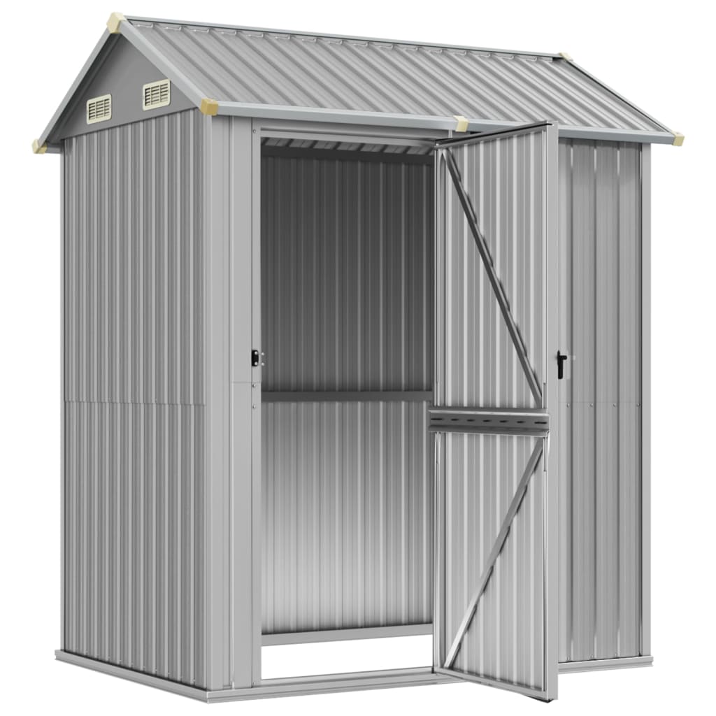 Vidaxl garden shed 192x152.5x237 cm galvanized steel light gray