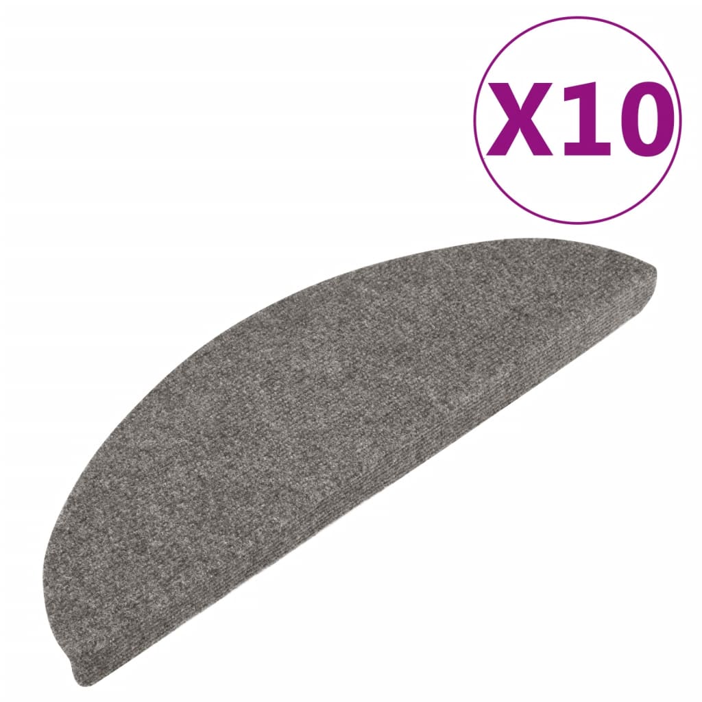 Vidaxl Stairs Mats Self -Adhesive 10 St 56x17x3 CM Gray