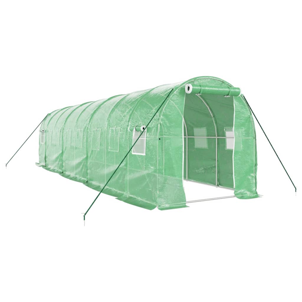 Vidaxl Tuinkas con marco de acero 16 m² 8x2x2 m verde