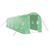 Vidaxl Tuinkas con marco de acero 16 m² 8x2x2 m verde