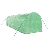 Vidaxl Tuinkas con marco de acero 16 m² 8x2x2 m verde