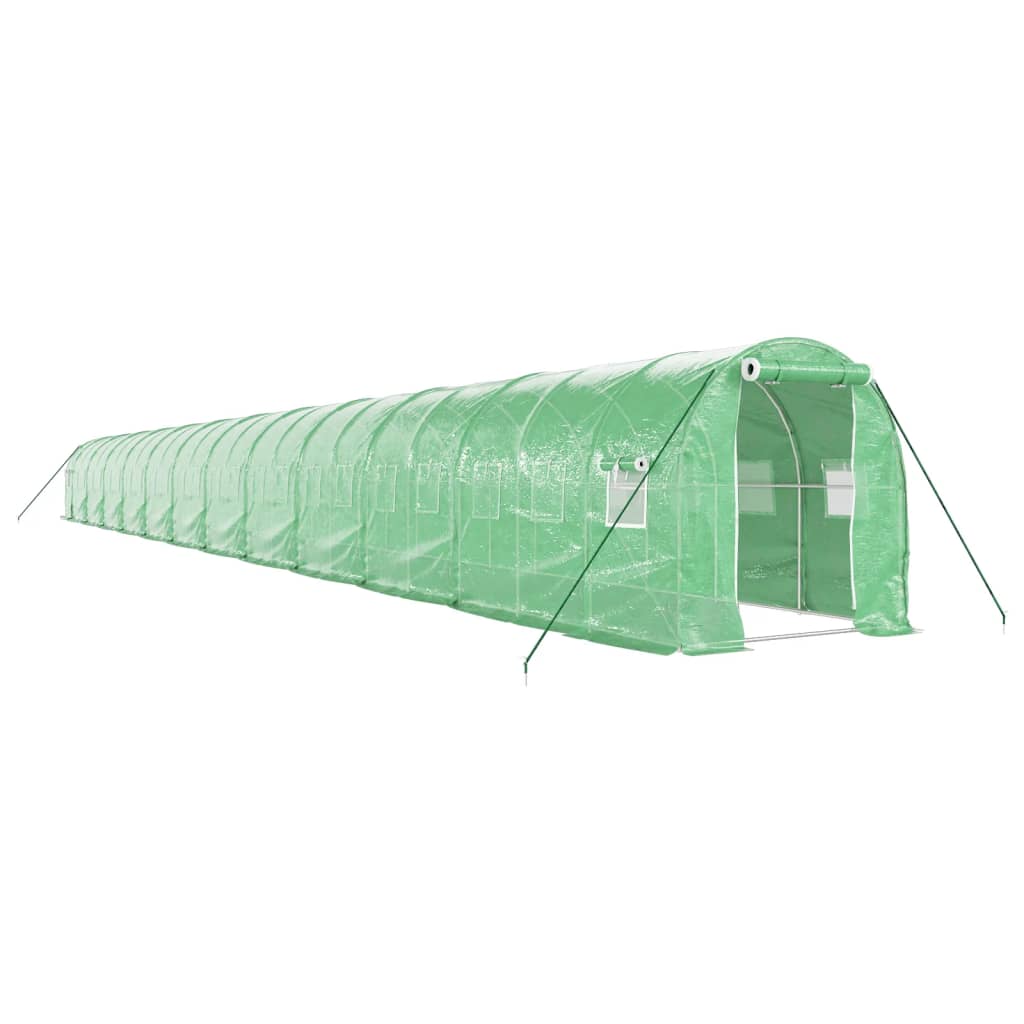 Vidaxl Tuinkas con marco de acero 48 m² 24x2x2 m verde