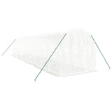 Vidaxl tuinkas z jeklenim okvirjem 20 m² 10x2x2 m bela