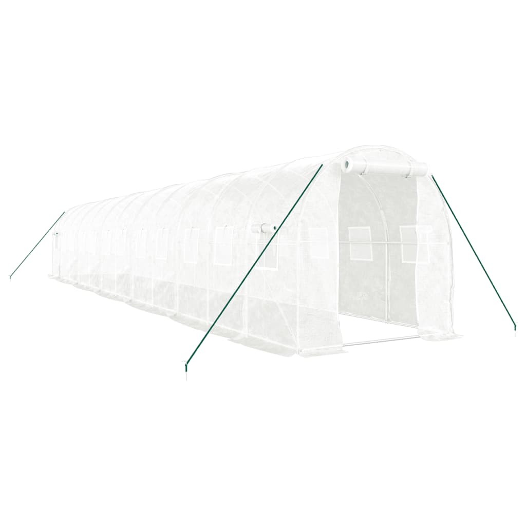 VidaXL TUINKAS with steel frame 24 m² 12x2x2 m white