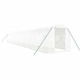 Vidaxl tuinkas z jeklenim okvirjem 32 m² 16x2x2 m bela