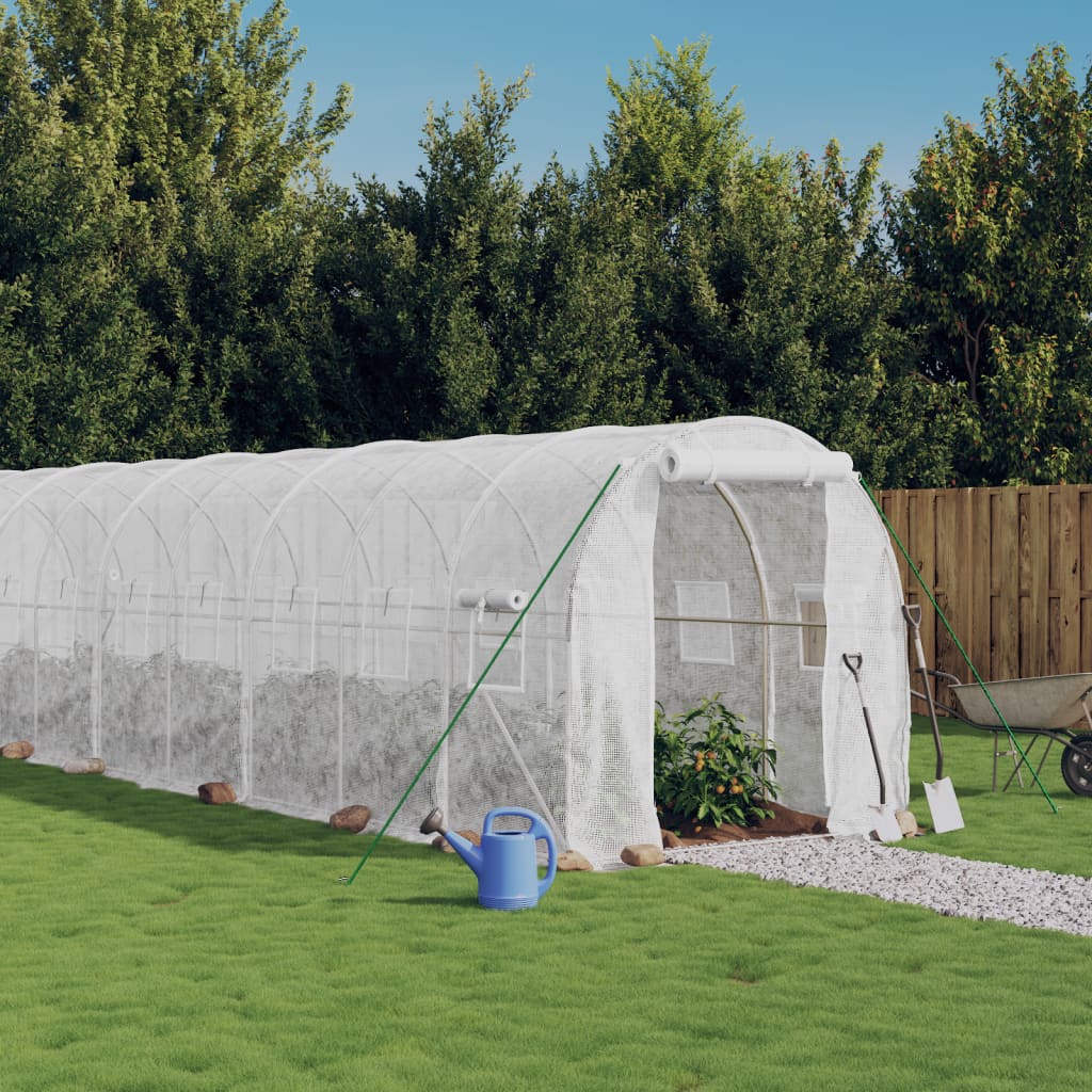 VidaXL TUINKAS with steel frame 40 m² 20x2x2 m white