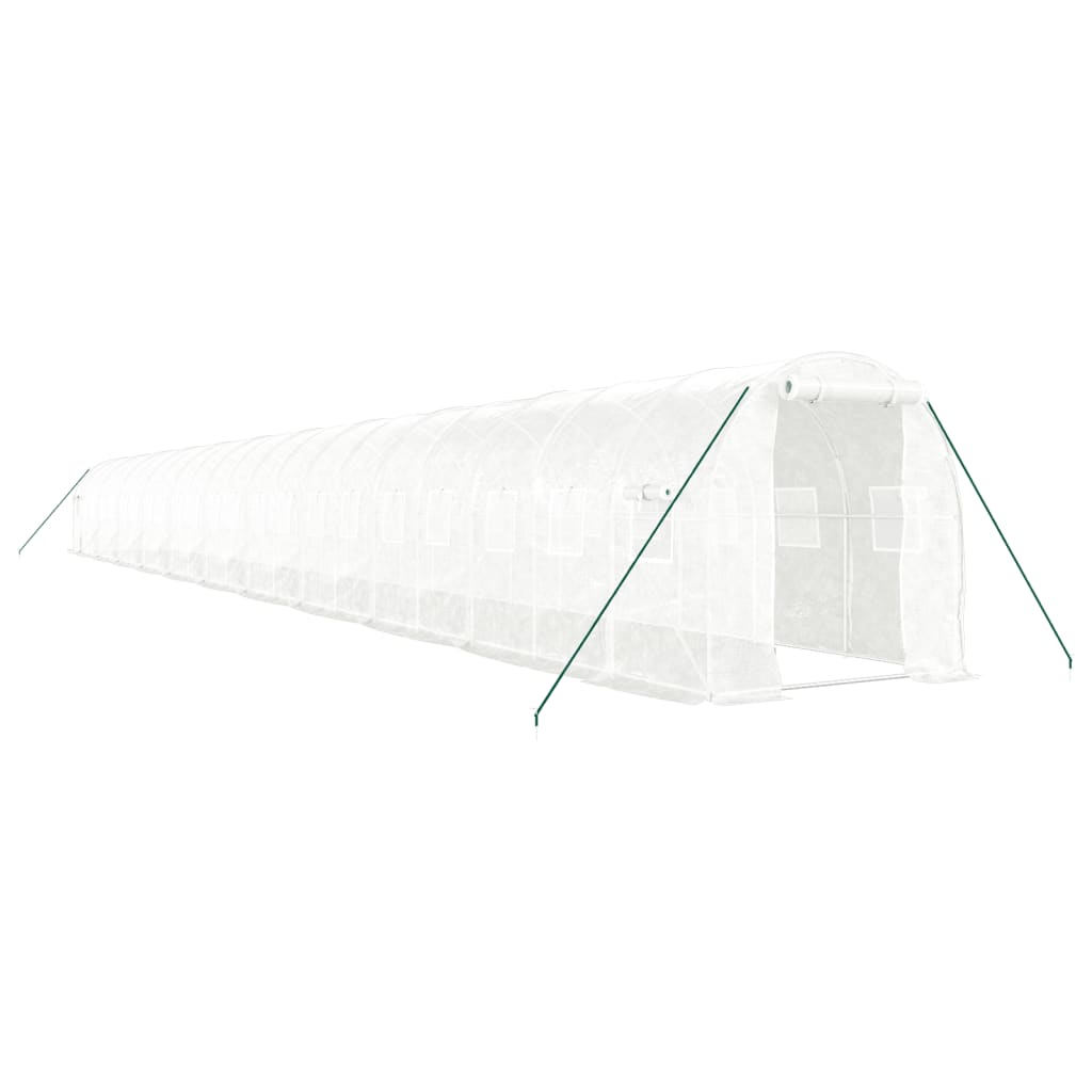 Vidaxl Tuinkas con marco de acero 44 m² 22x2x2 m blanco