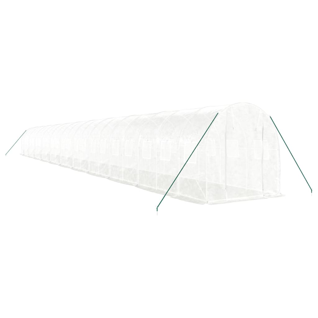 Vidaxl Tuinkas con marco de acero 44 m² 22x2x2 m blanco