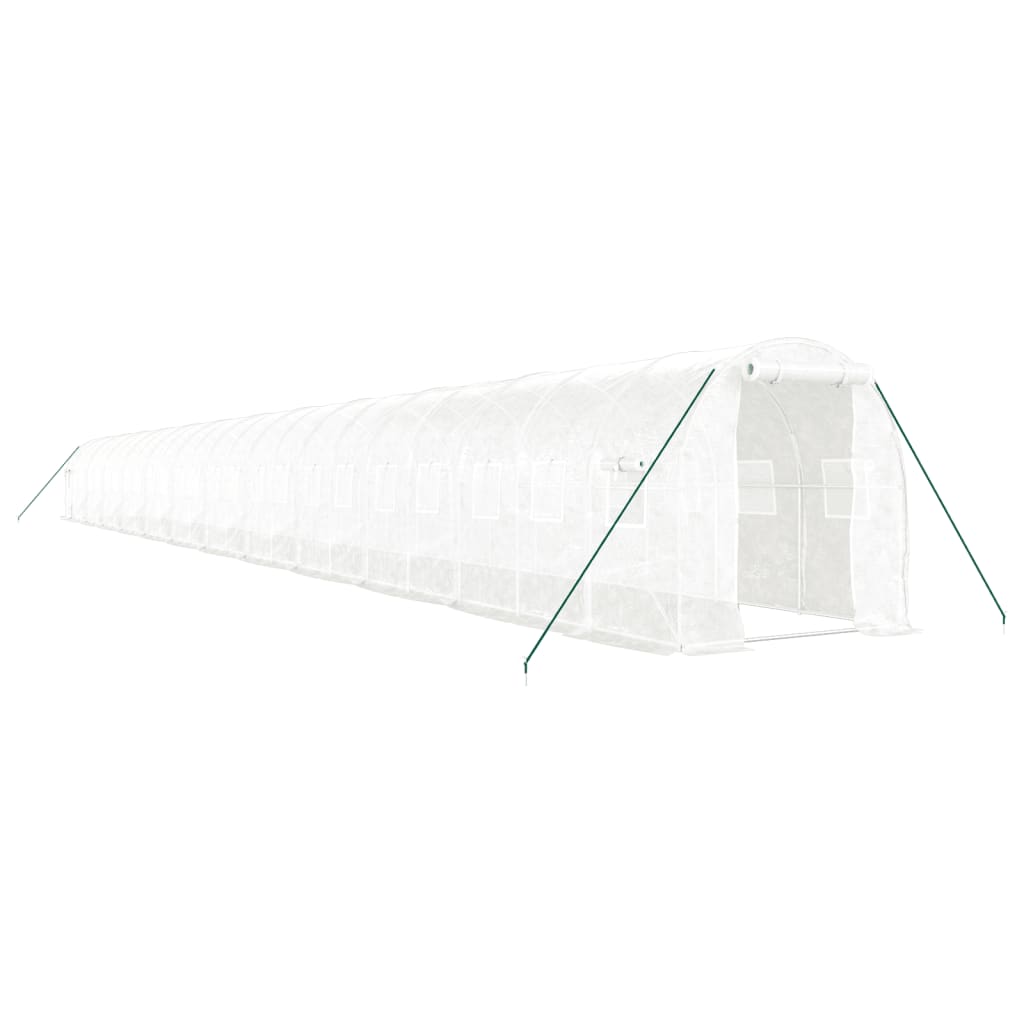 Vidaxl tuinkas con telaio in acciaio 48 m² 24x2x2 m bianco