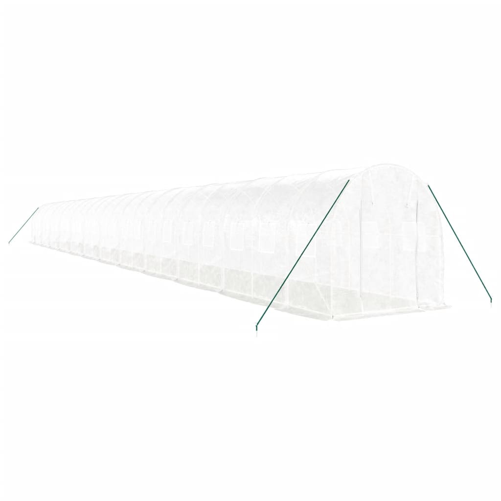 Vidaxl tuinkas con telaio in acciaio 48 m² 24x2x2 m bianco