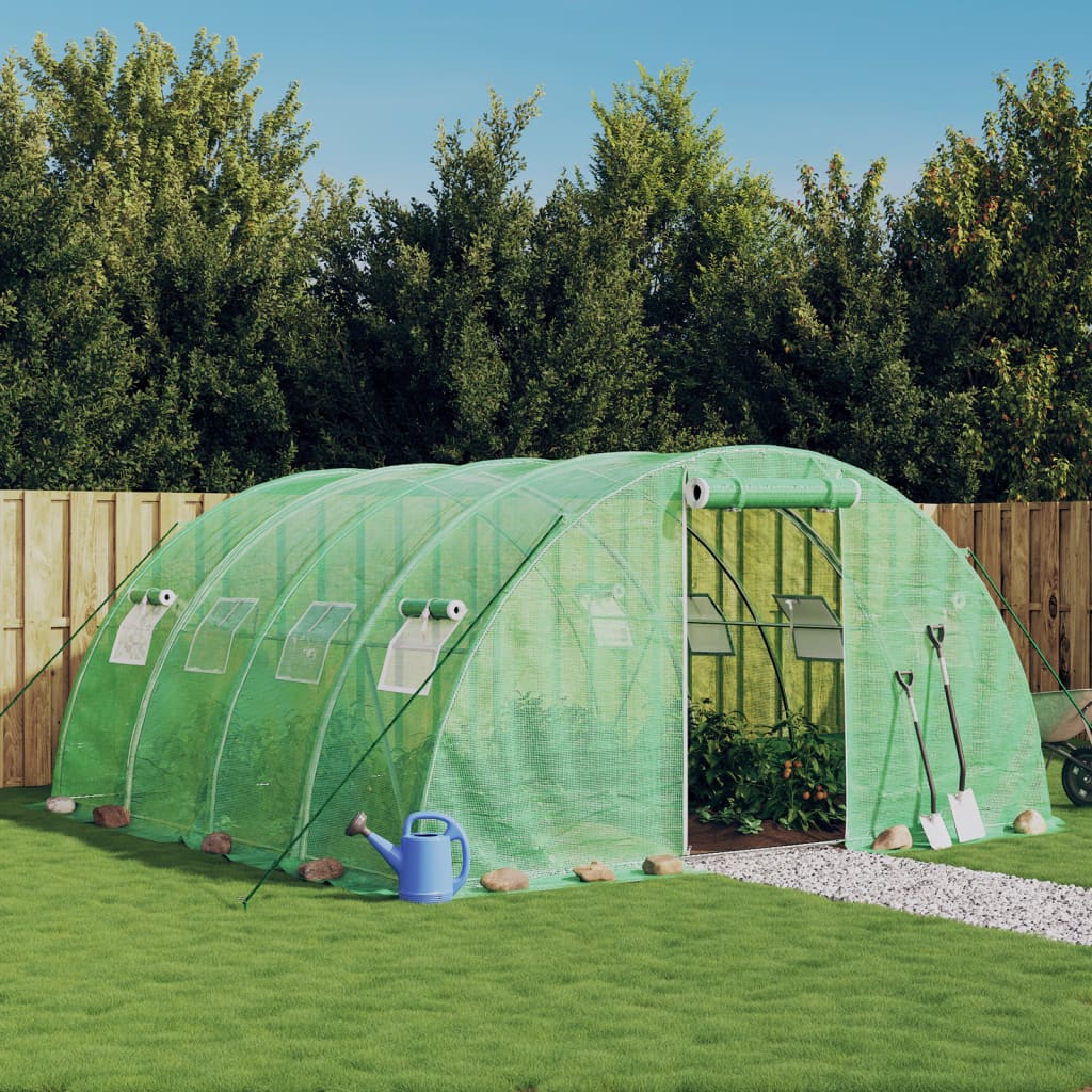 Vidaxl Tuinkas mit Stahlrahmen 16 m² 4x4x2 m Grün