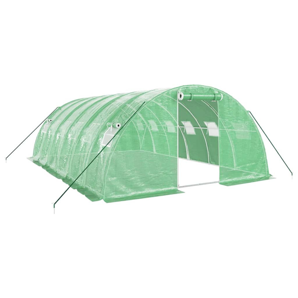 Vidaxl Tuinkas con marco de acero 24 m² 6x4x2 m verde