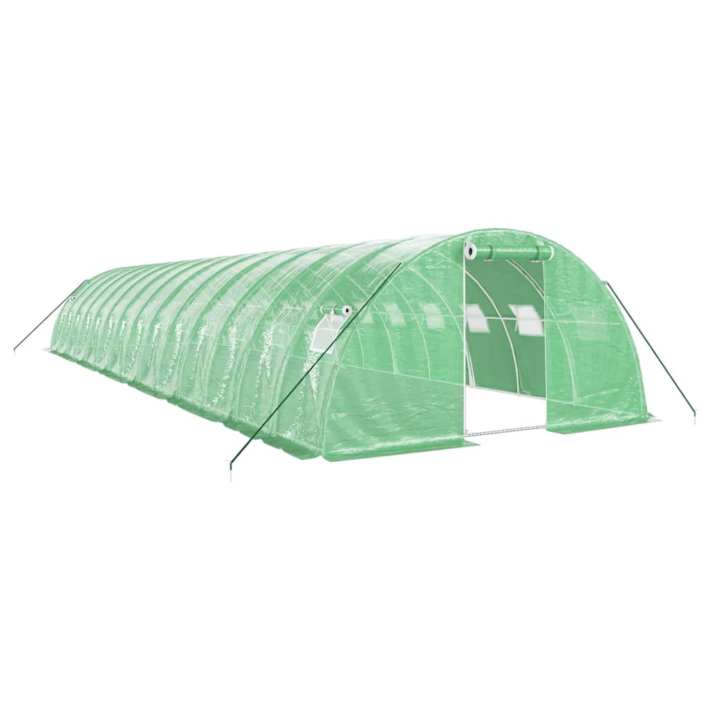 Vidaxl Tuinkas with steel frame 56 m² 14x4x2 m green